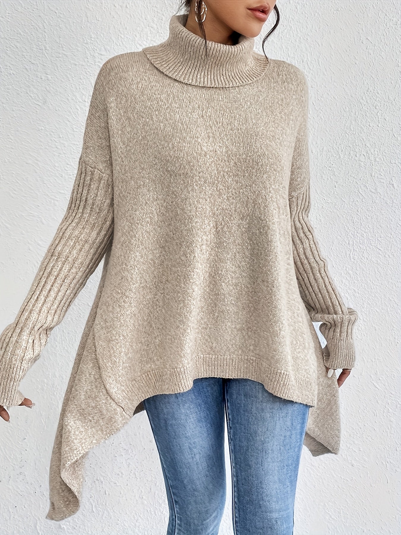 Dames coltrui | Oversized model met hoge kraag en moderne pasvorm