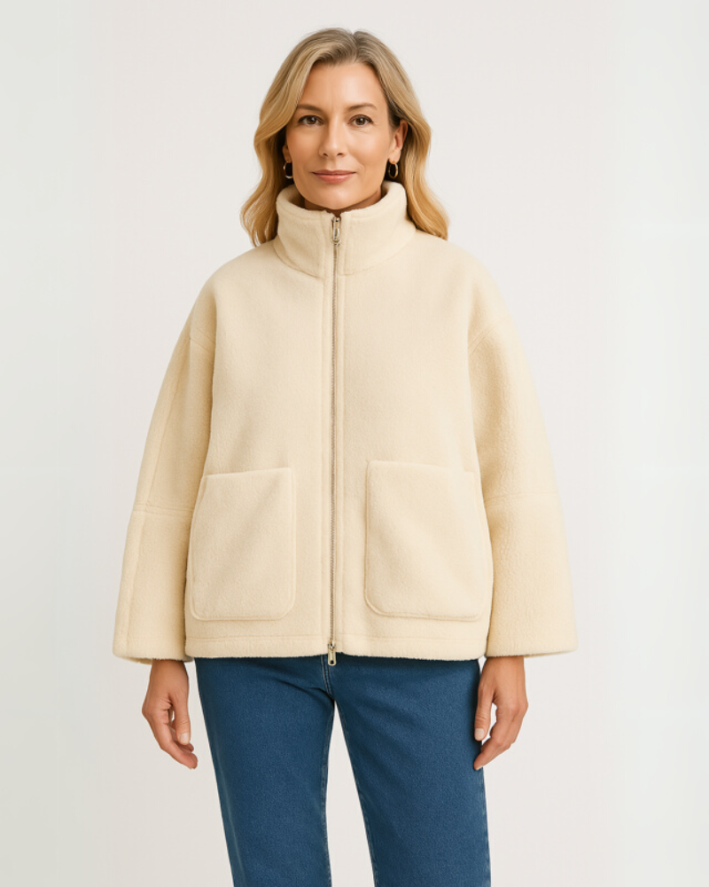 Dames Sherpa Fleecetrui – Met Hoge Kraag en Ritssluiting