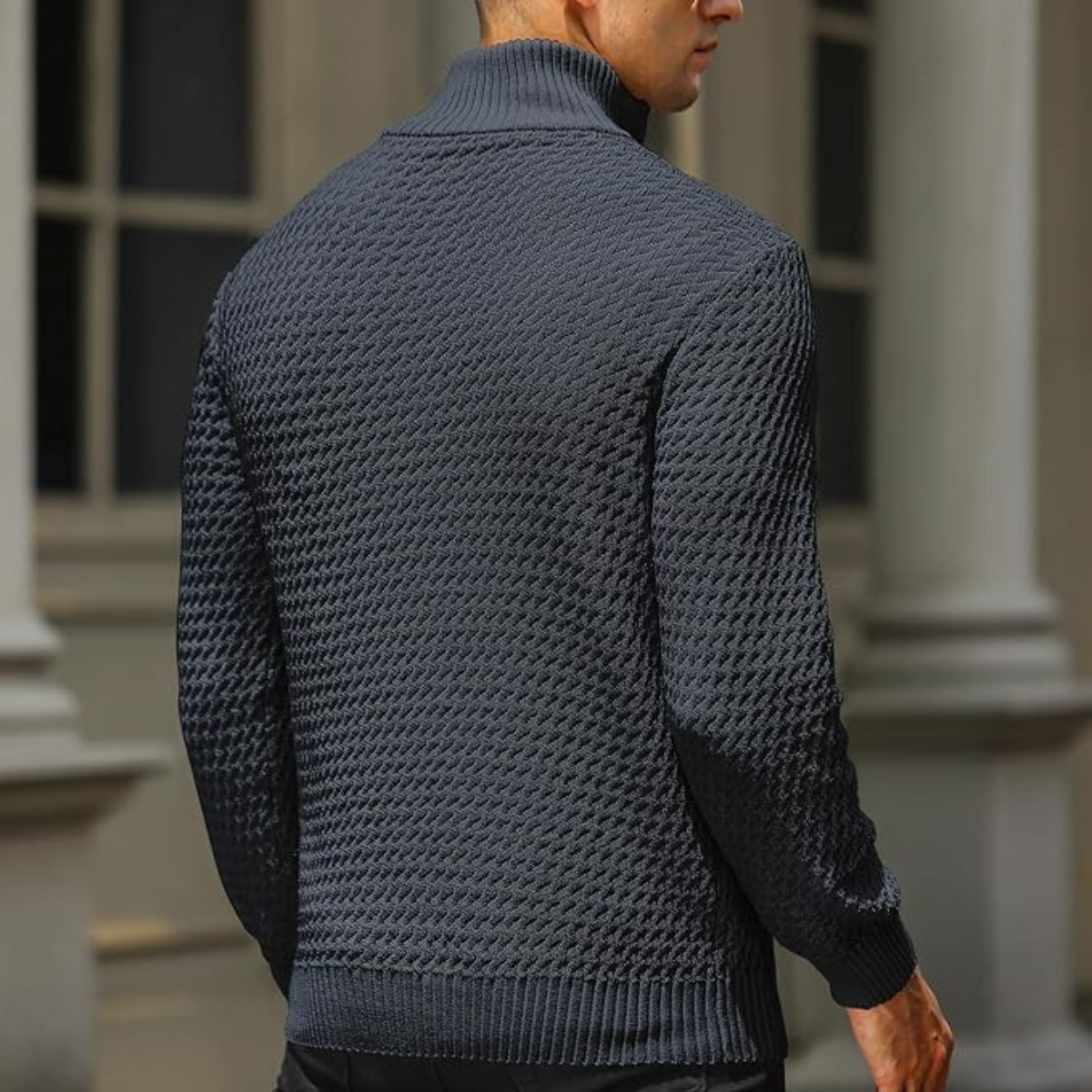 Heren Luxe Trui met Halve Rits – Moderne, Verzorgde Look