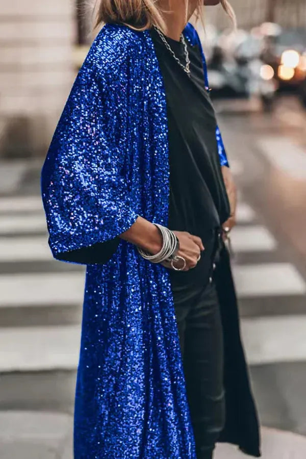 Liora | Pailletten Kimono met Wijde Mouwen – Glamour voor Elke Gelegenheid