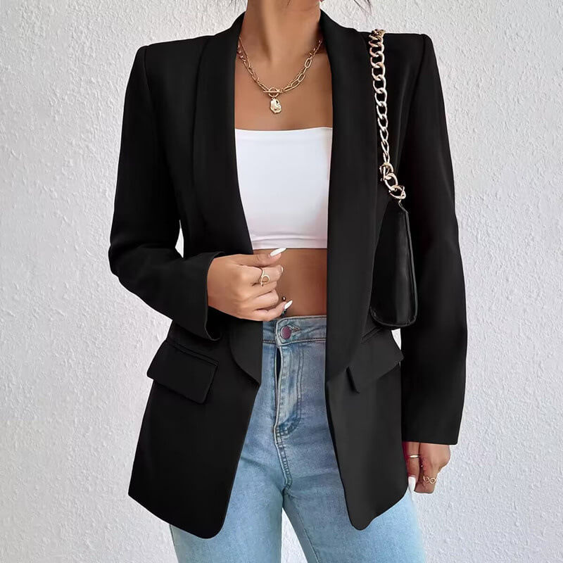 Dames Blazer met Lange Mouwen – Formeel en Stijlvol voor Werk en Gelegenheden