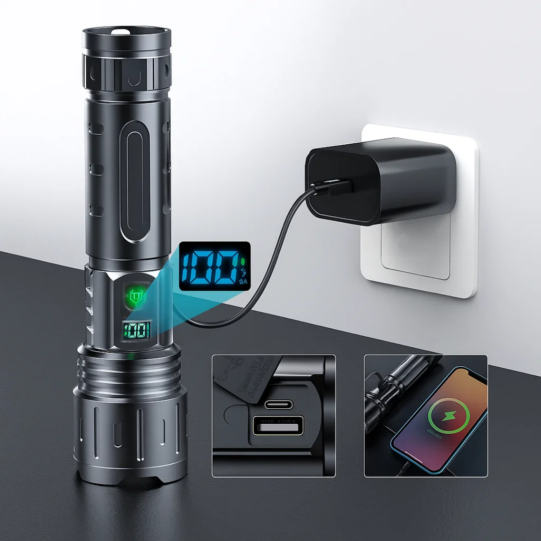 Ultra-Helder LED Zaklamp – Tot 10.000 Lumen