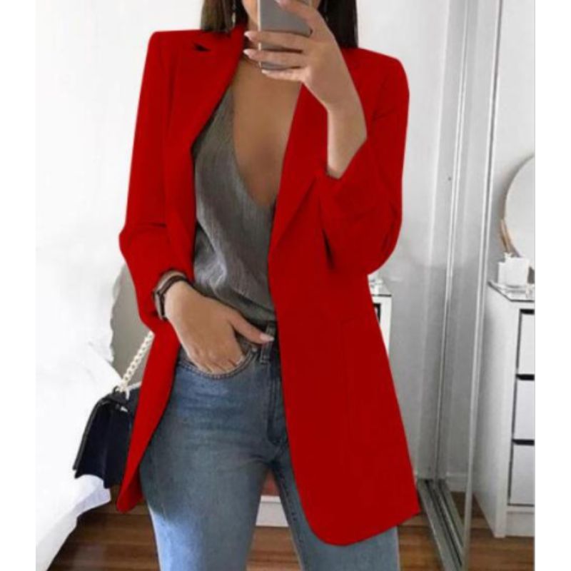 Dames Blazer met Lange Mouwen – Formeel en Stijlvol voor Werk en Gelegenheden