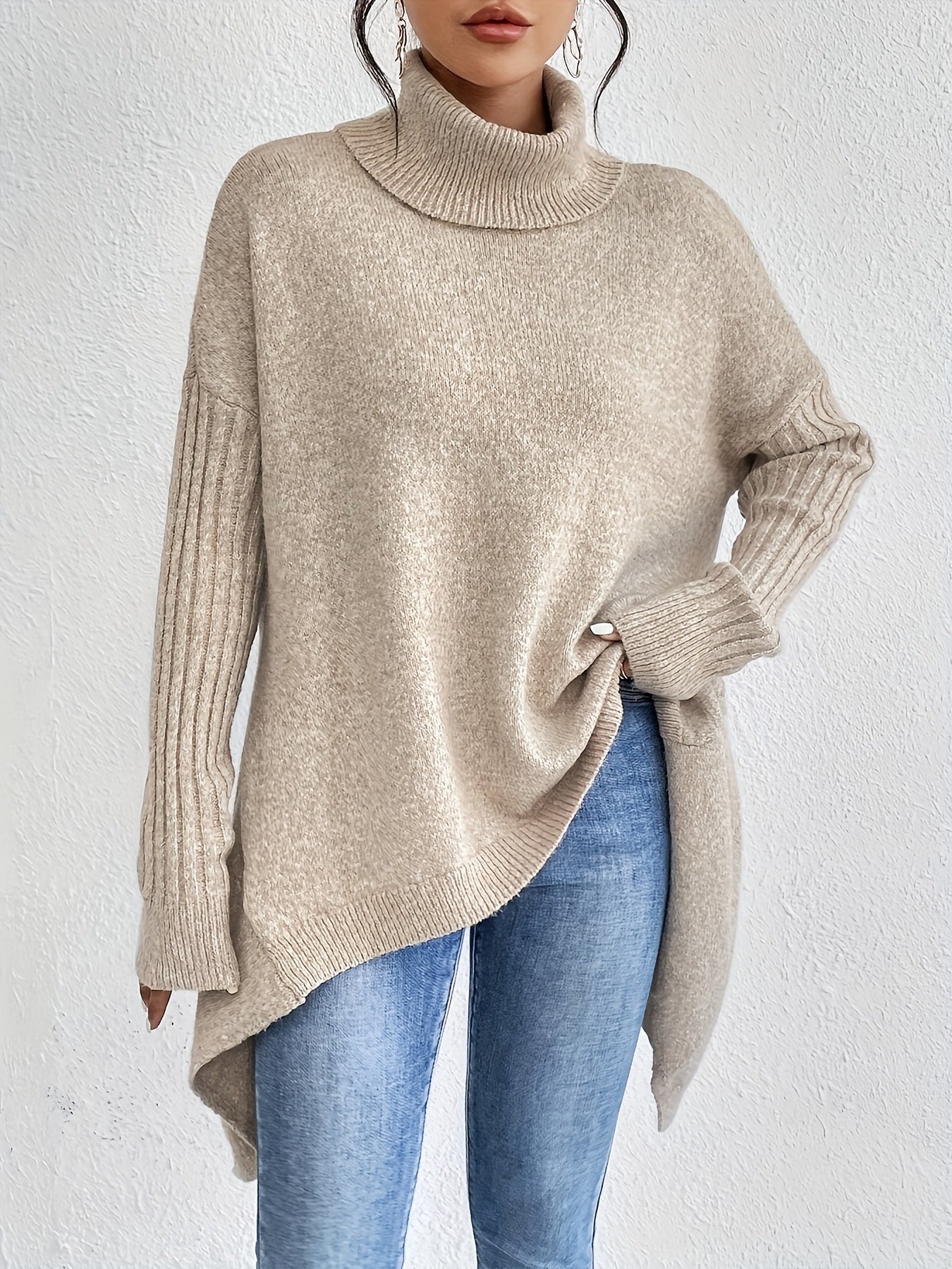 Dames coltrui | Oversized model met hoge kraag en moderne pasvorm