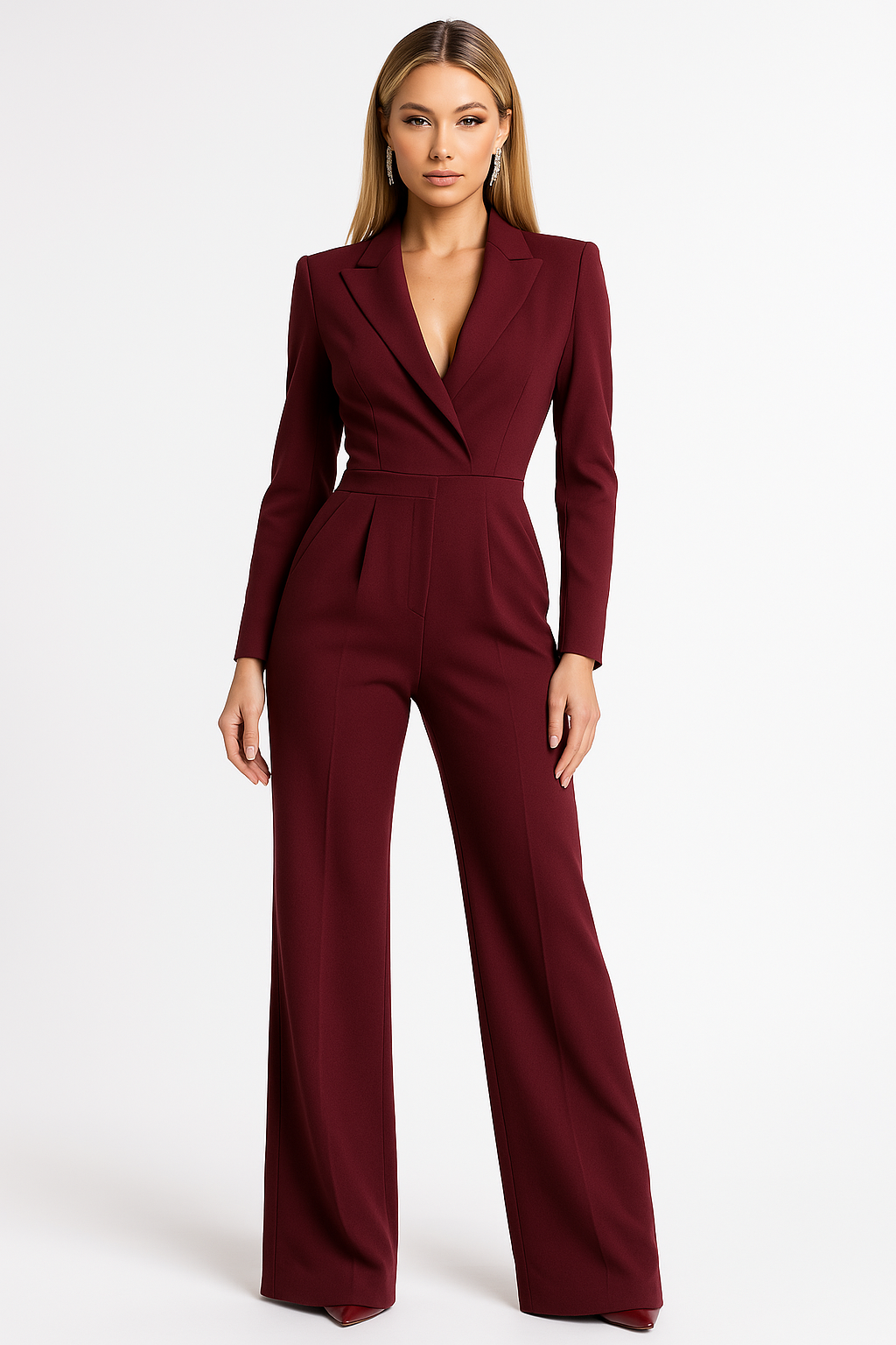 Dames jumpsuit | Elegante V-hals en wijdvallende pasvorm voor een moderne look