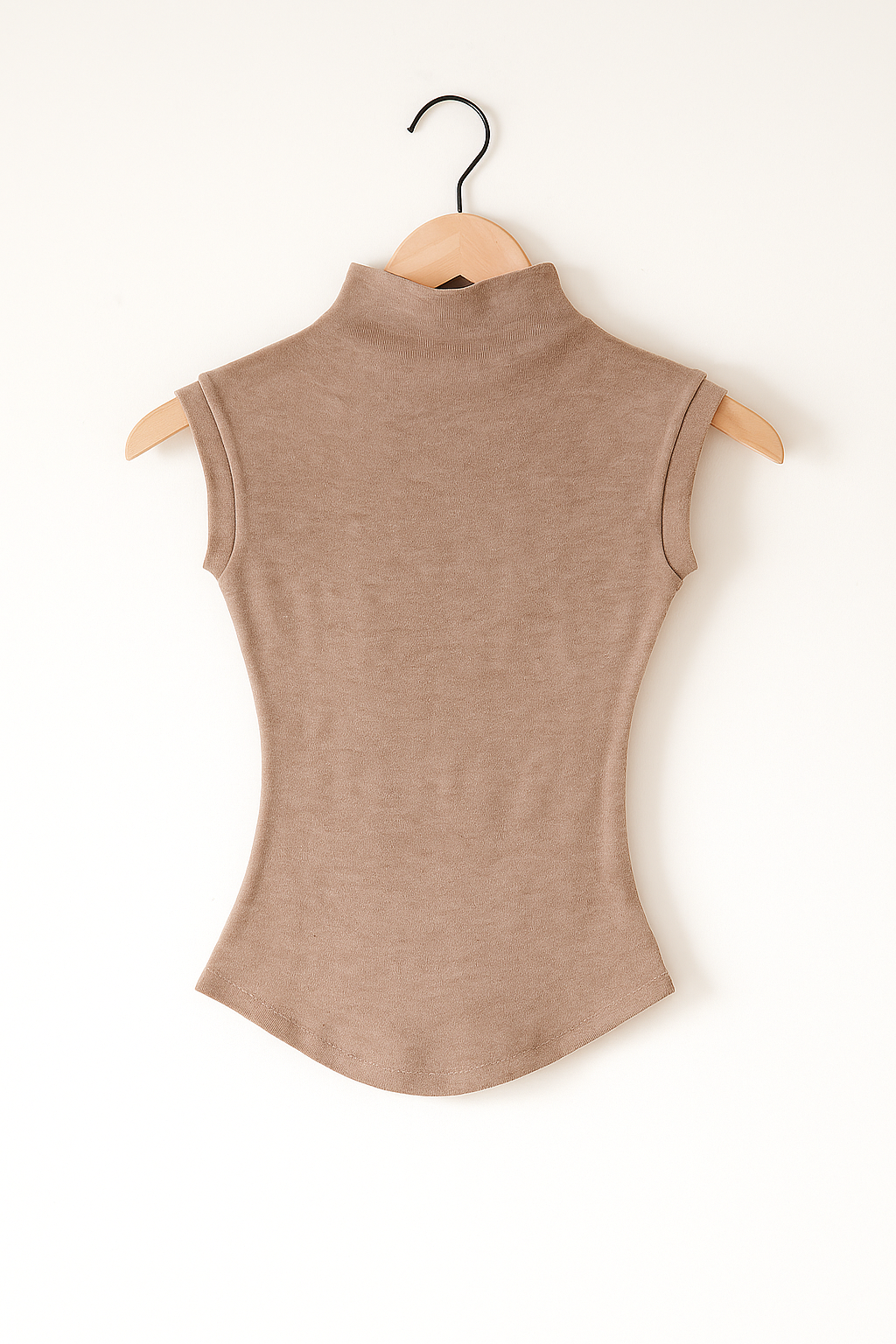 Dames Top zonder Mouwen met Hoge Kraag – Elegant & Minimalistisch
