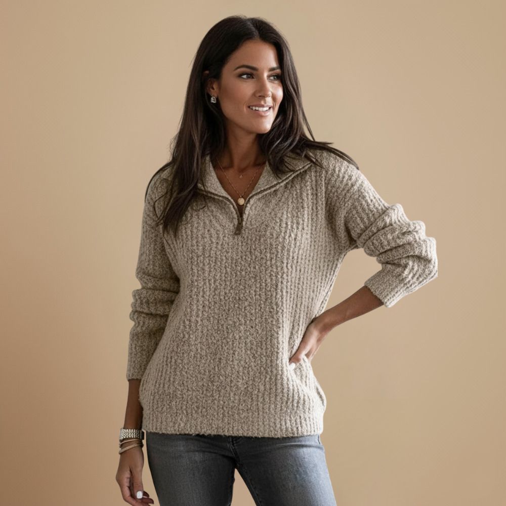 Dames Gebreide Zip Trui | Verfijnde warmte met tijdloze klasse