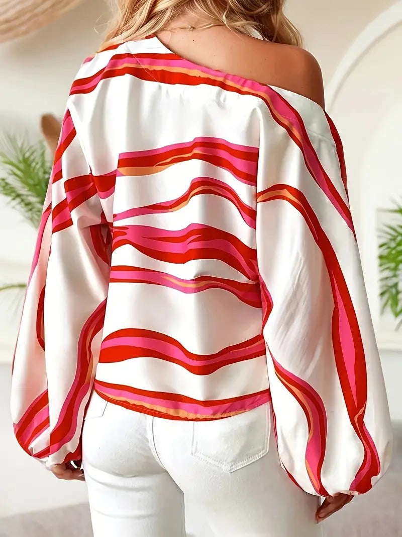 Mode Outlet | Elegante Blouse met Eén Schouder – Stijlvol & Verfijnd