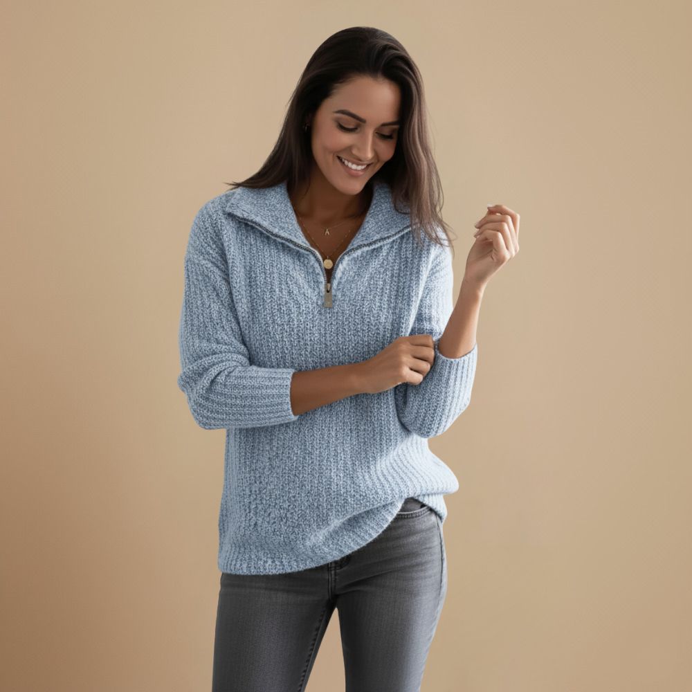 Dames Gebreide Zip Trui | Verfijnde warmte met tijdloze klasse