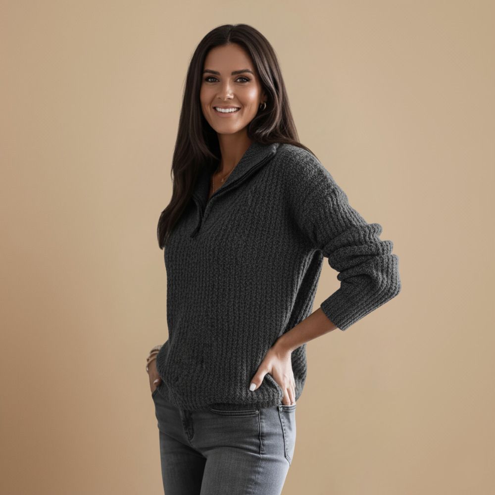 Dames Gebreide Zip Trui | Verfijnde warmte met tijdloze klasse