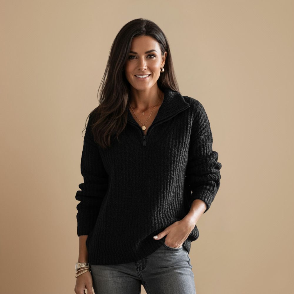 Dames Gebreide Zip Trui | Verfijnde warmte met tijdloze klasse