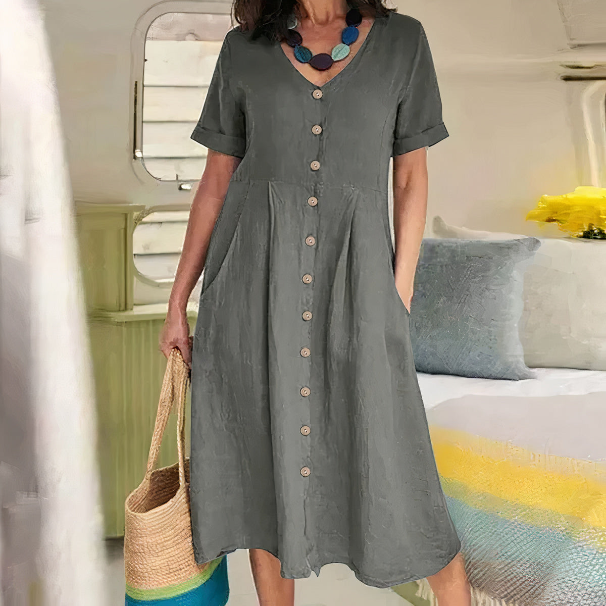 Marisa – Losvallende zomerjurk met relaxte pasvorm