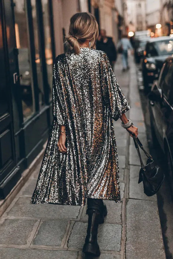 Liora | Pailletten Kimono met Wijde Mouwen – Glamour voor Elke Gelegenheid
