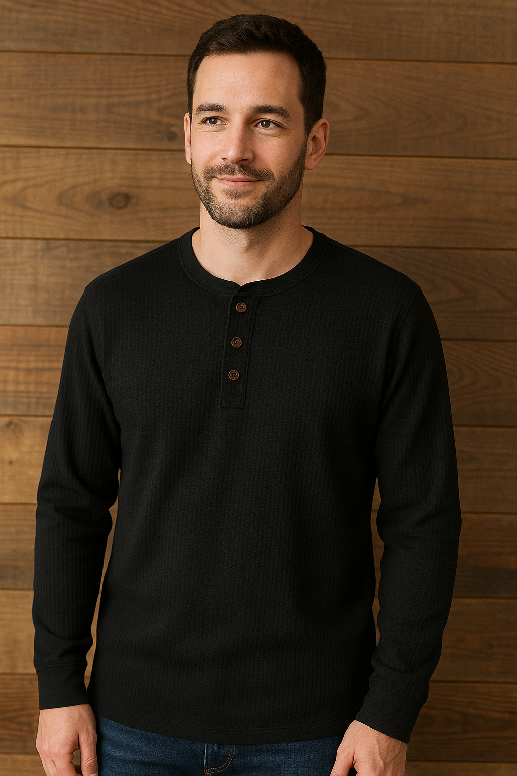 Heren Henley shirt | Casual longsleeve met knoopsluiting