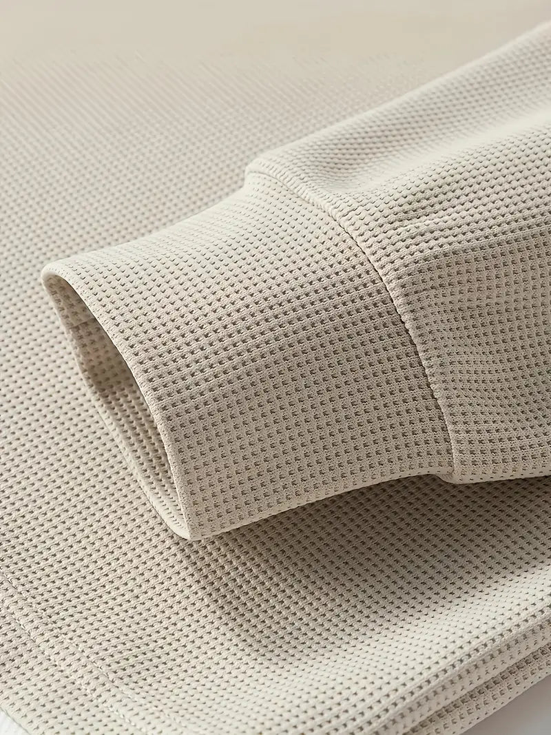Heren longsleeve – 2-in-1 shirt met waffle knit en ingebouwde laag