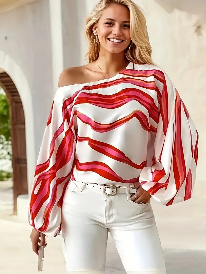 Mode Outlet | Elegante Blouse met Eén Schouder – Stijlvol & Verfijnd