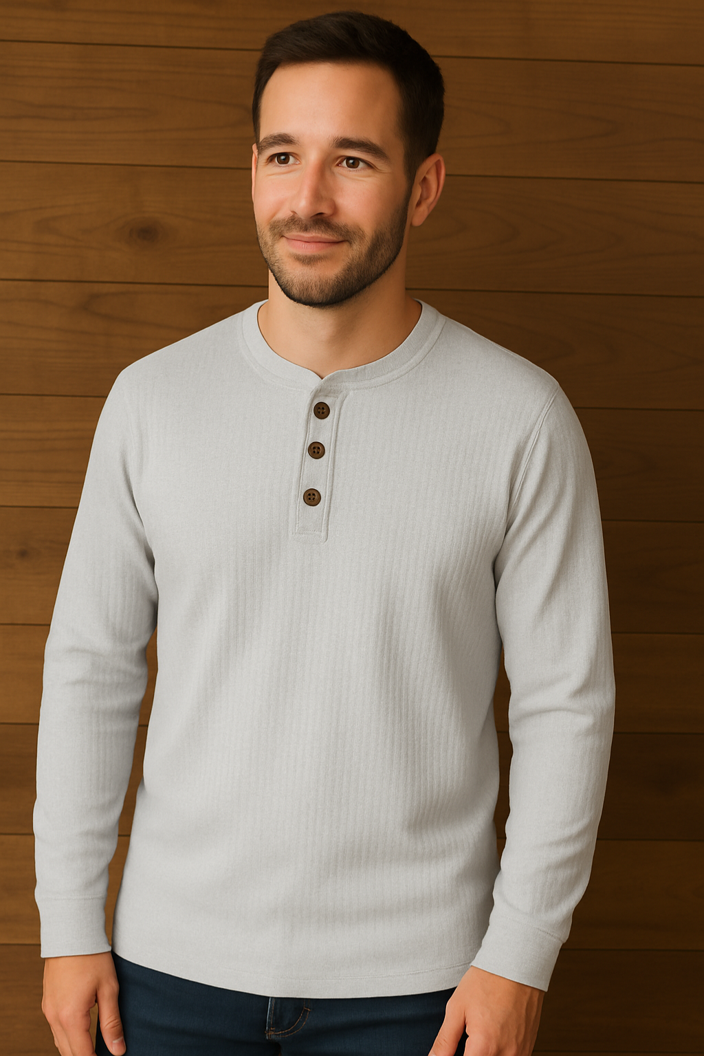 Heren Henley shirt | Casual longsleeve met knoopsluiting