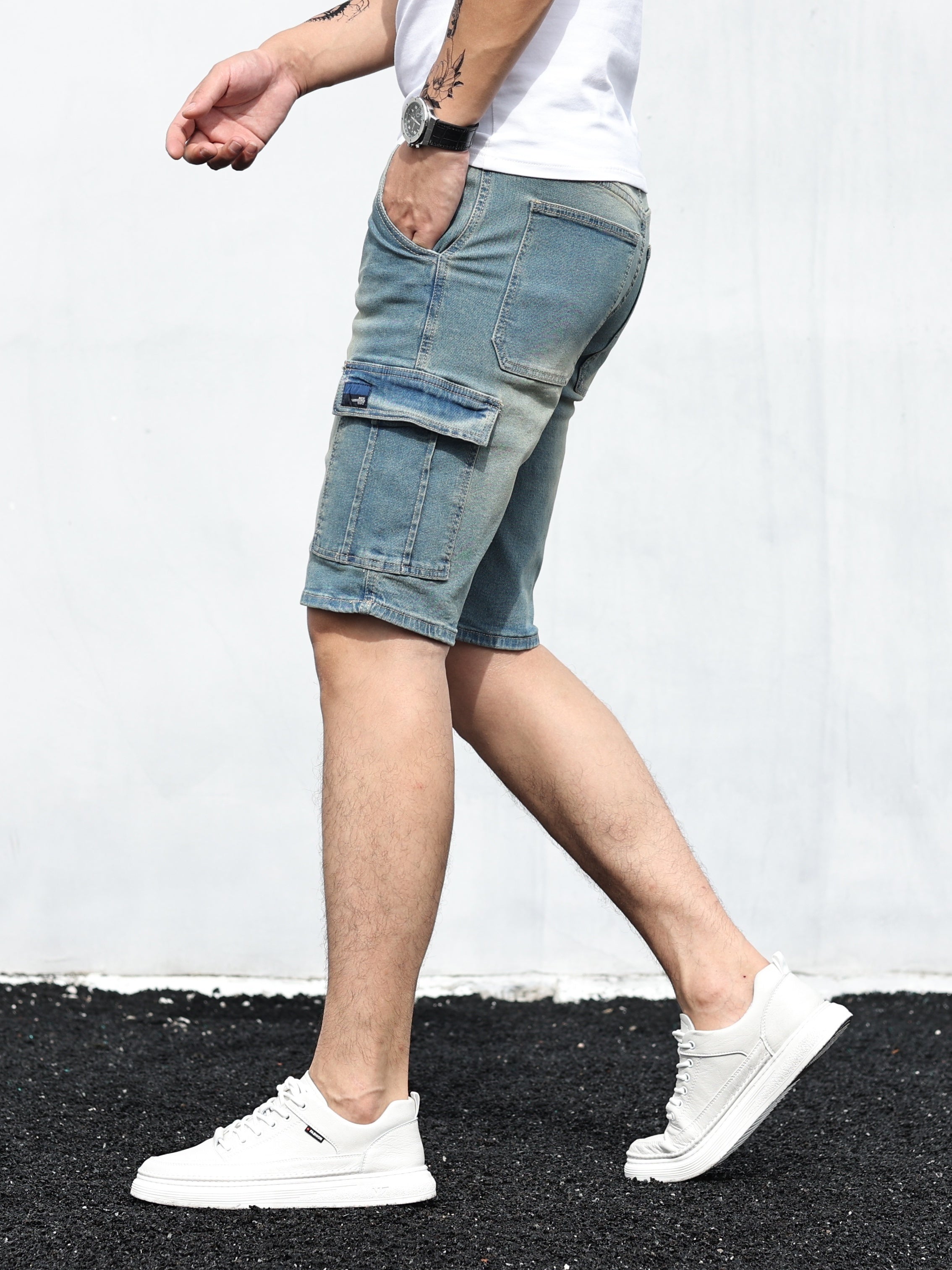 Liam | Cargo Denim Shorts voor Heren – Comfort, Stijl & Functionaliteit