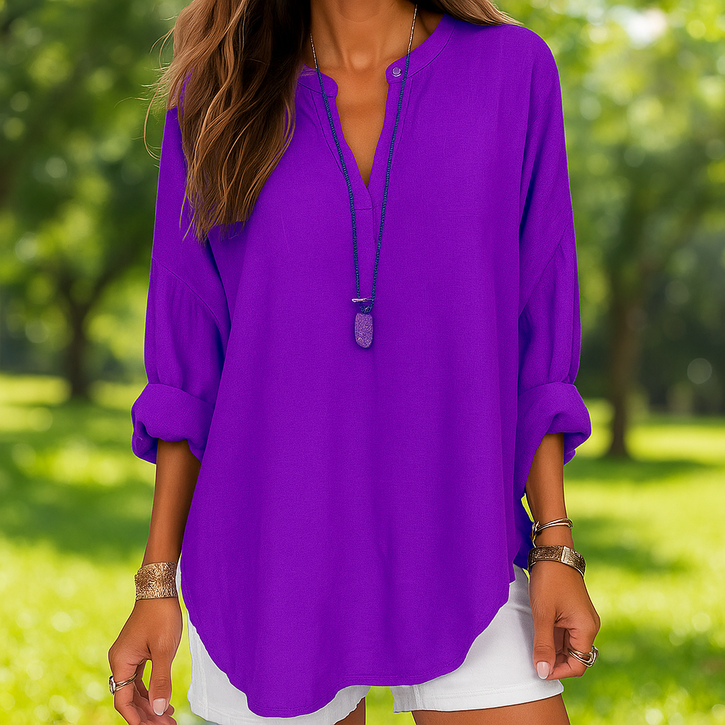 Losvallend katoenen dames shirt