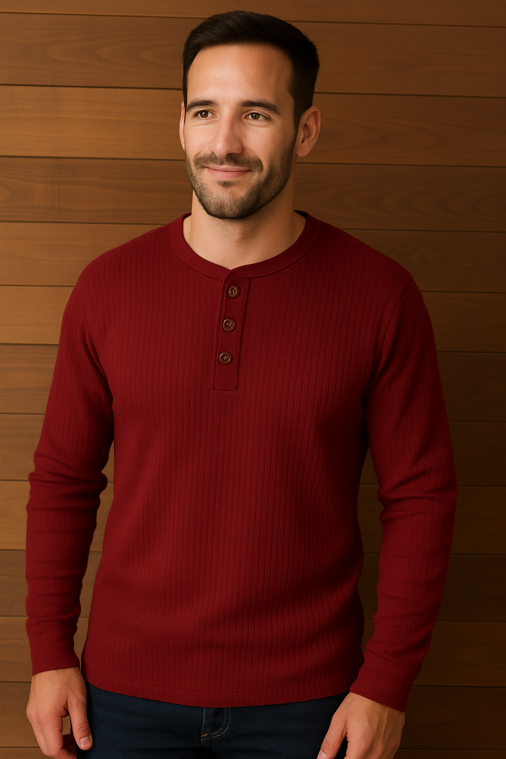 Heren Henley shirt | Casual longsleeve met knoopsluiting