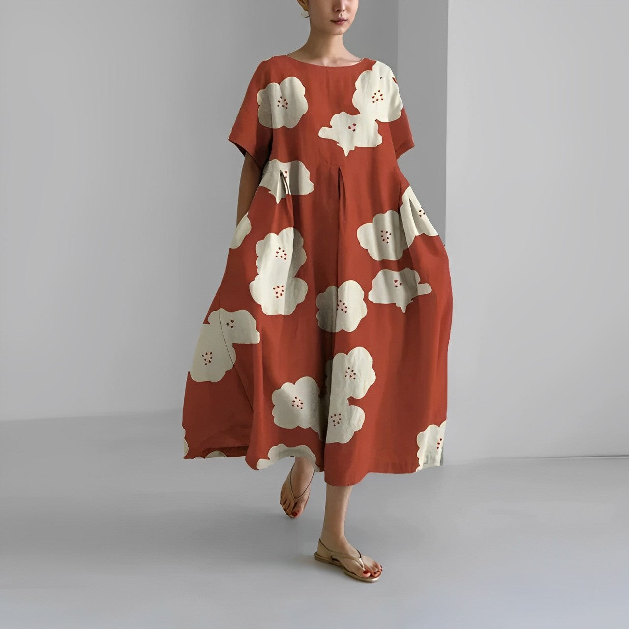 Lange Zomerjurk met Bloemenprint