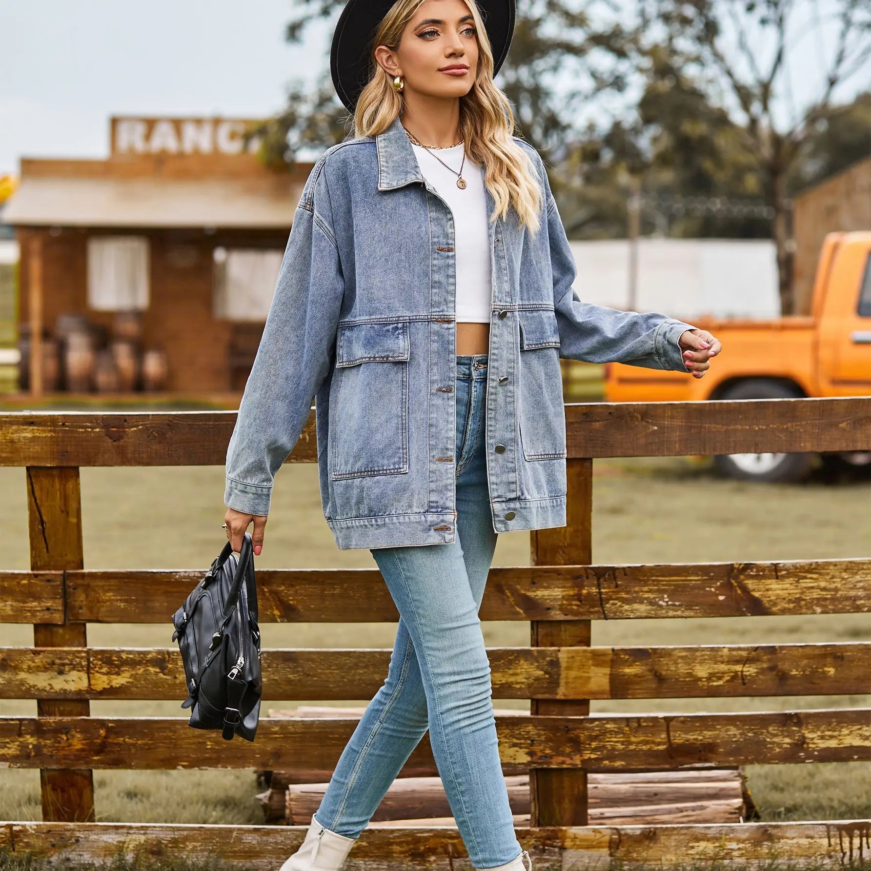 Dames Denim Jacket – Oversized Spijkerjas met Tijdloze Streetstyle Look