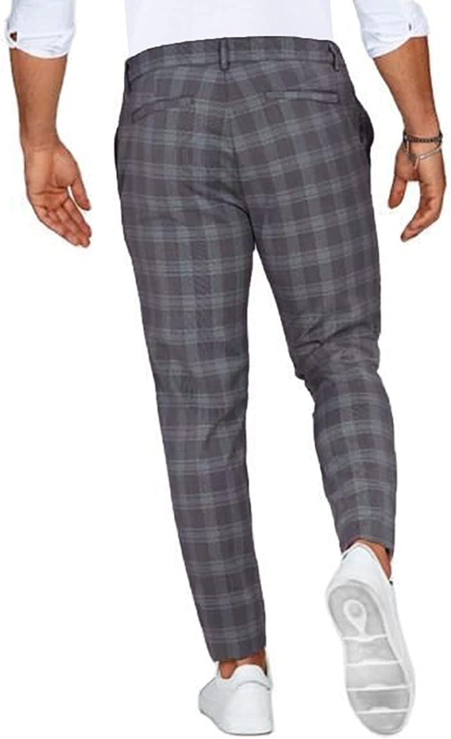 Lars Heren Chino Broek met Ruitenpatroon - Comfortabele Slim Fit Pantalon Heren-4