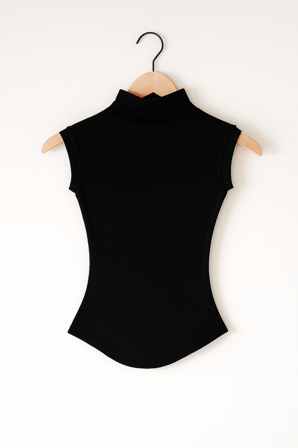 Dames Top zonder Mouwen met Hoge Kraag – Elegant & Minimalistisch