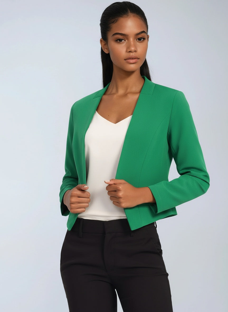 Dames Blazer | Cropped Colbert met Elegante Lijnen