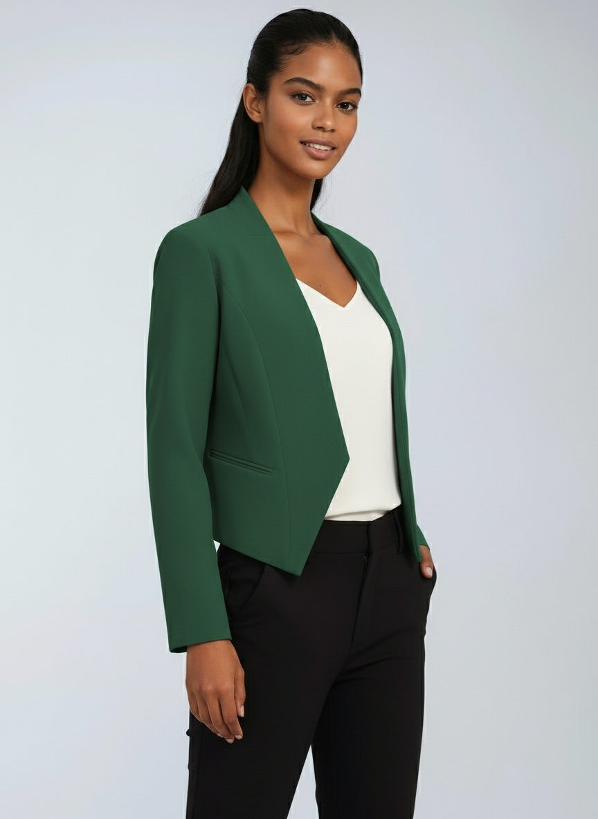 Dames Blazer | Cropped Colbert met Elegante Lijnen