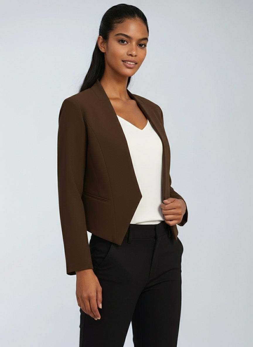 Dames Blazer | Cropped Colbert met Elegante Lijnen