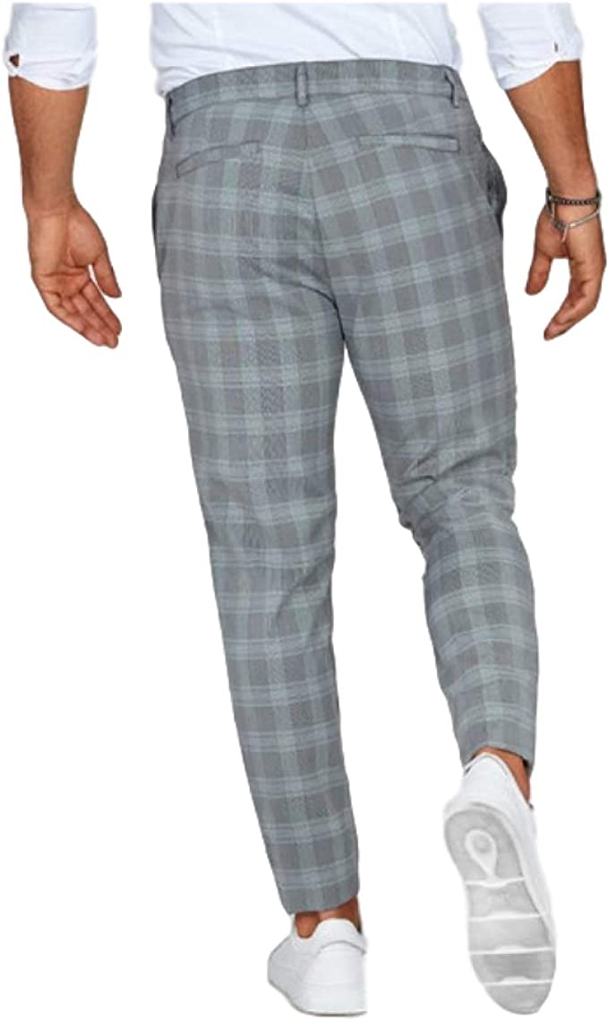 Lars Heren Chino Broek met Ruitenpatroon - Comfortabele Slim Fit Pantalon Heren-6
