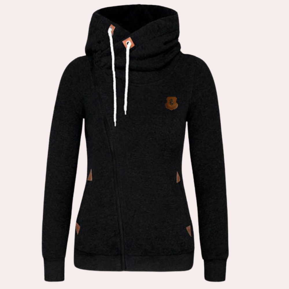 Lotte Dames Sweatshirt met Ritssluiting en Capuchon-3