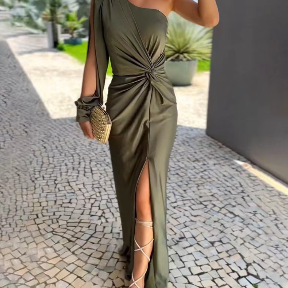 Mode Outlet | One Shoulder Lange Jurk – Elegant & Verfijnd