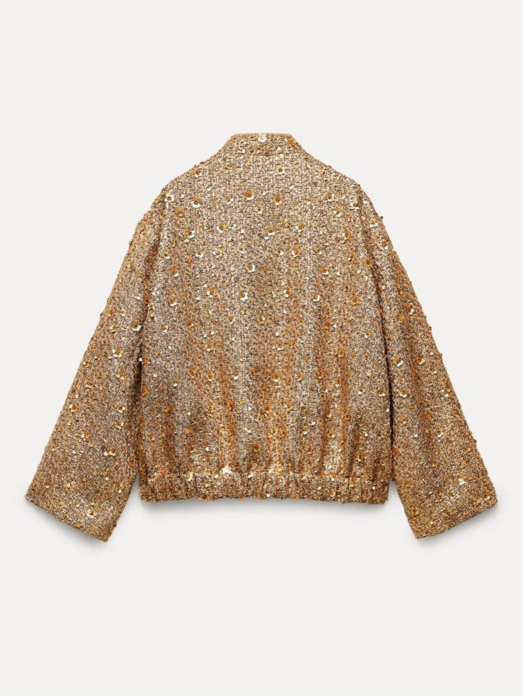 Mode Outlet | Elegante Jas met Gouden Glitters – Stijlvol & Verfijnd