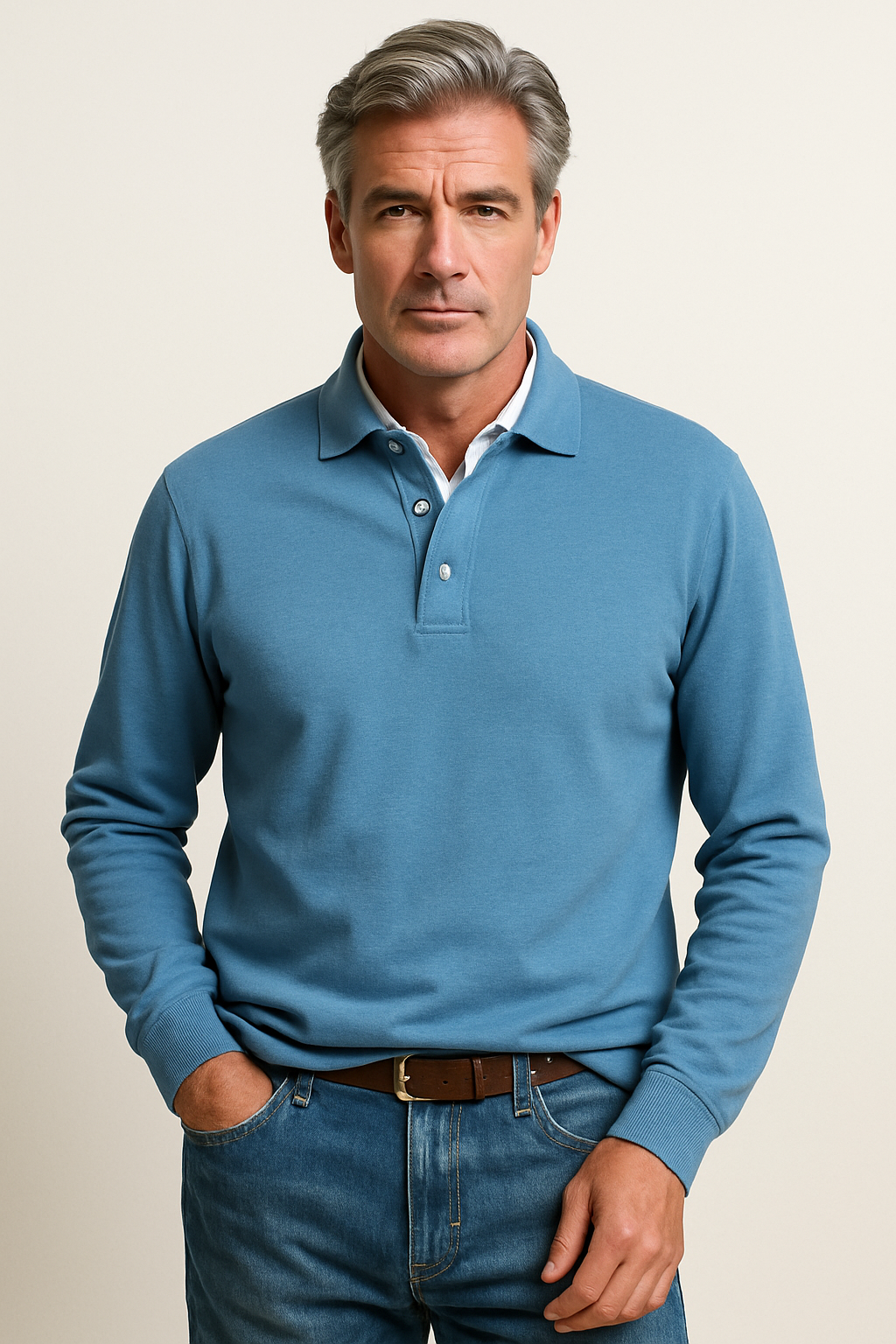 Heren Longsleeve Polo met Klassieke Stijl en Modern Draagcomfort