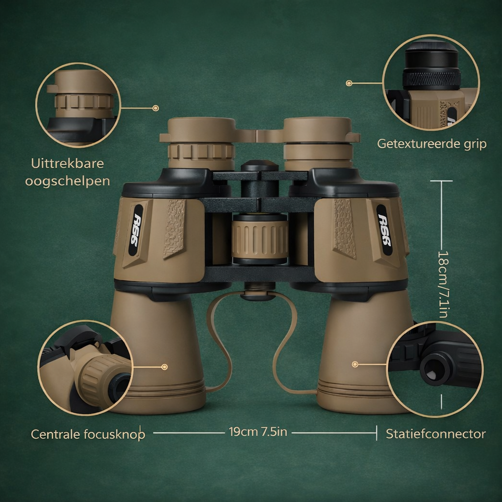 10x50 HD Verrekijker – Grote Objectieflens voor Buitenobservatie & Evenementen