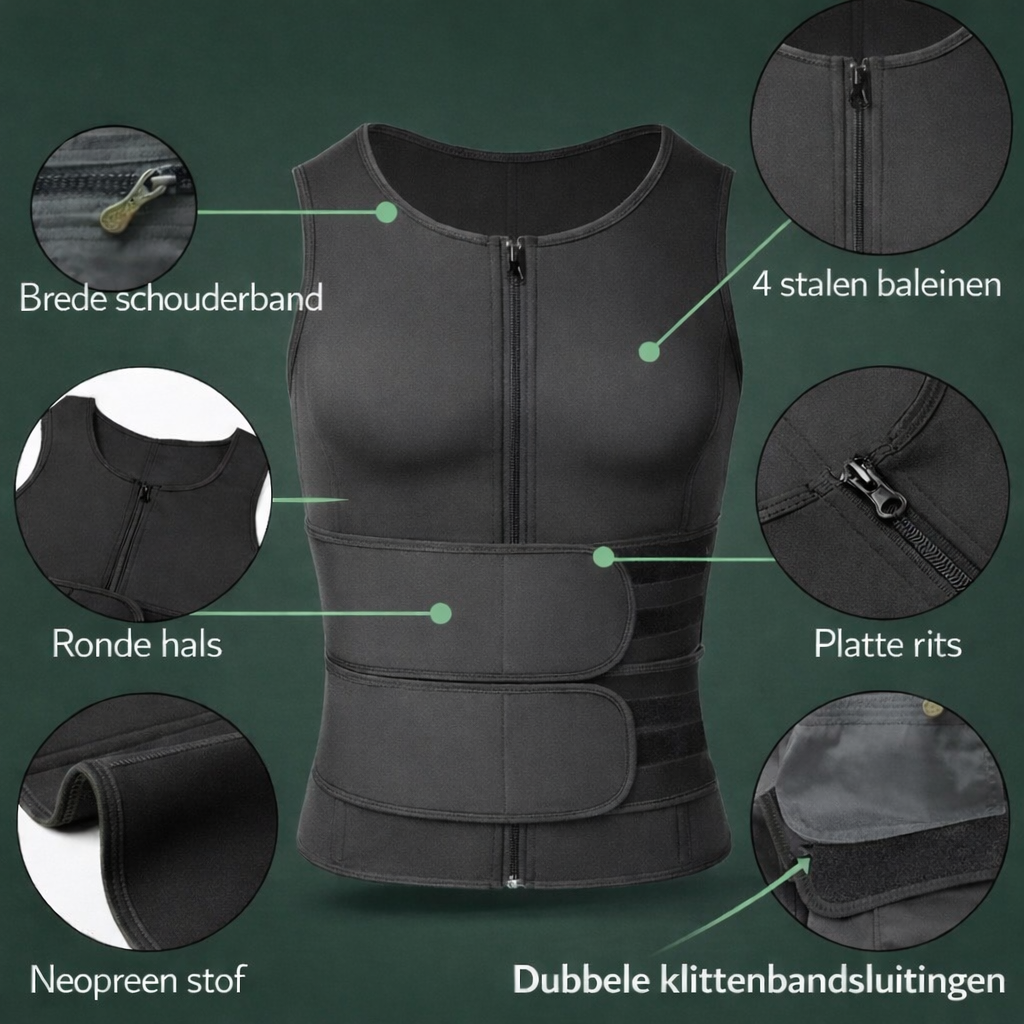 Heren Compressie Trainingsvest – Lichtgewicht Ondersteuning voor Actief Gebruik