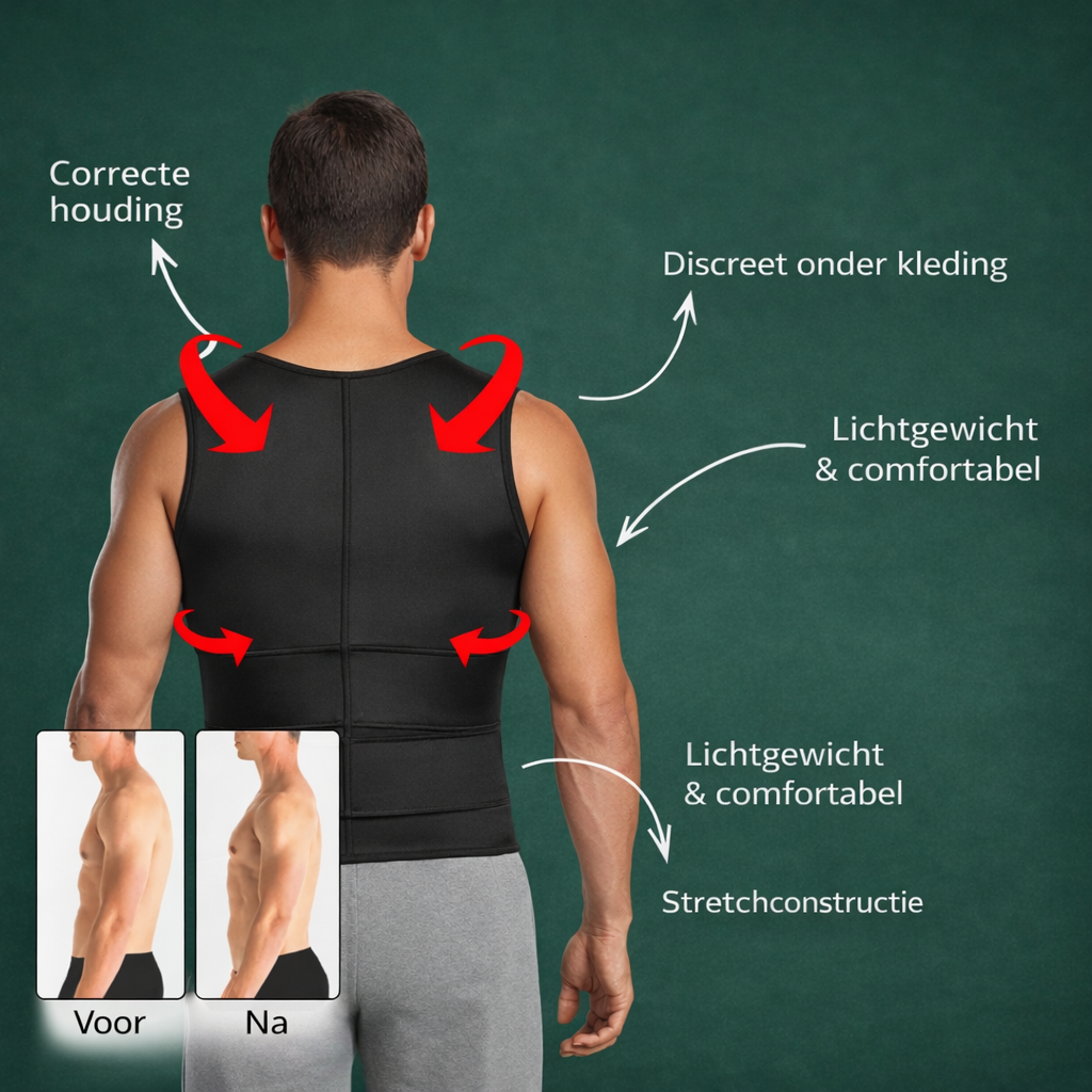 Heren Compressie Trainingsvest – Lichtgewicht Ondersteuning voor Actief Gebruik