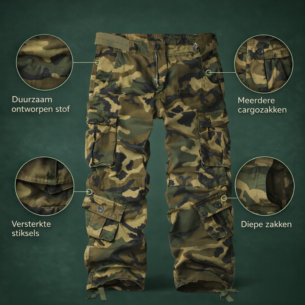 Lange Cargo Broek voor Heren met Multi-Pocket Ontwerp