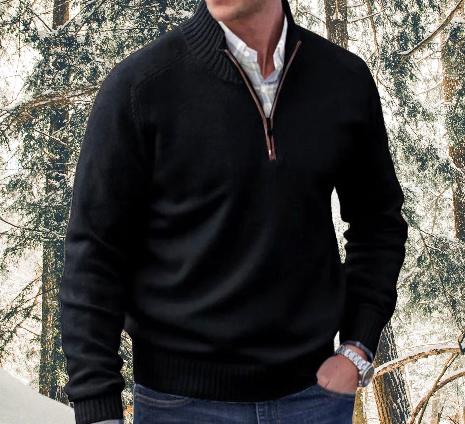 MARCUS | Stijlvolle Half Zip Pullover voor Heren – Luxe & Comfortabel