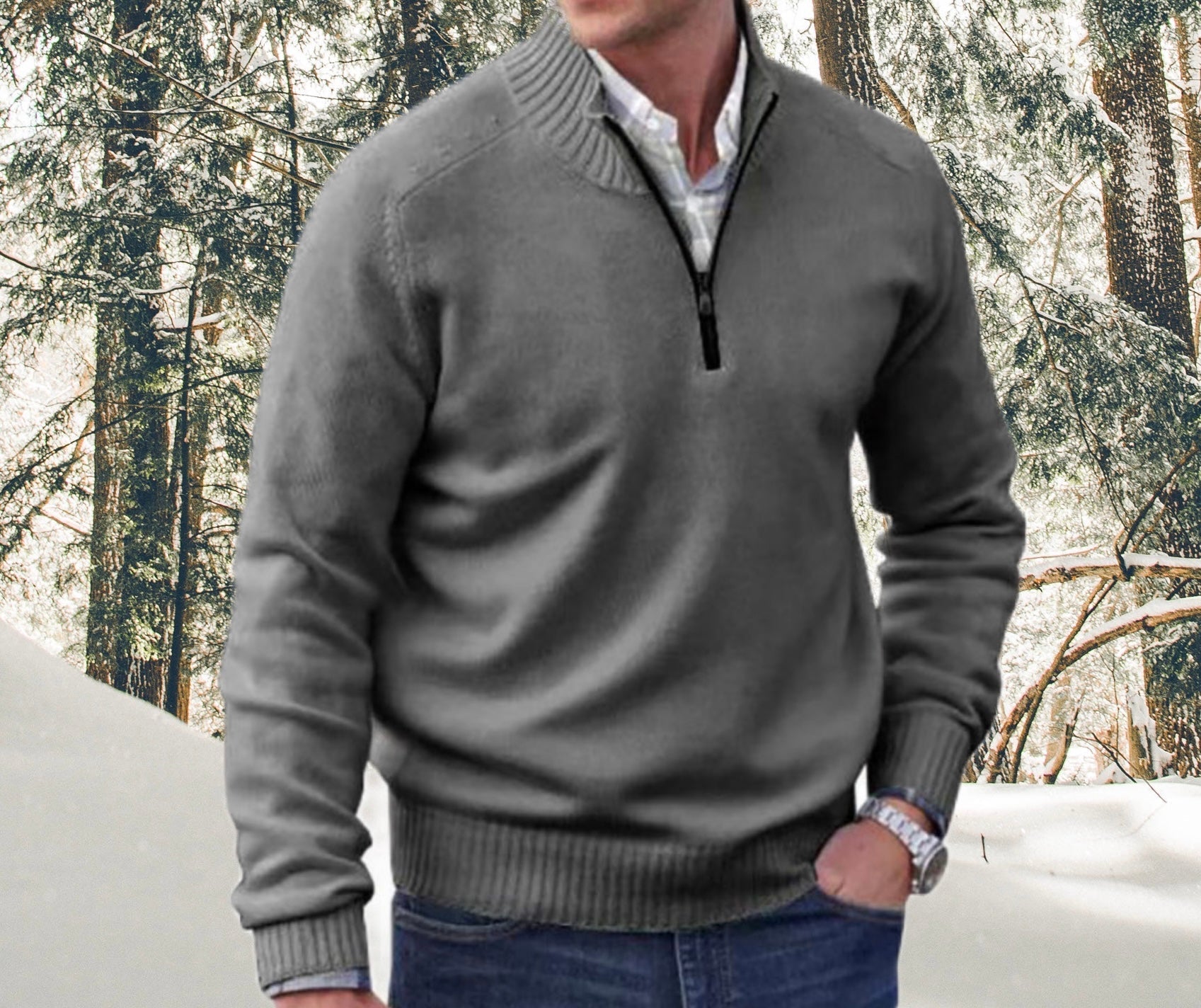 MARCUS | Stijlvolle Half Zip Pullover voor Heren – Luxe & Comfortabel