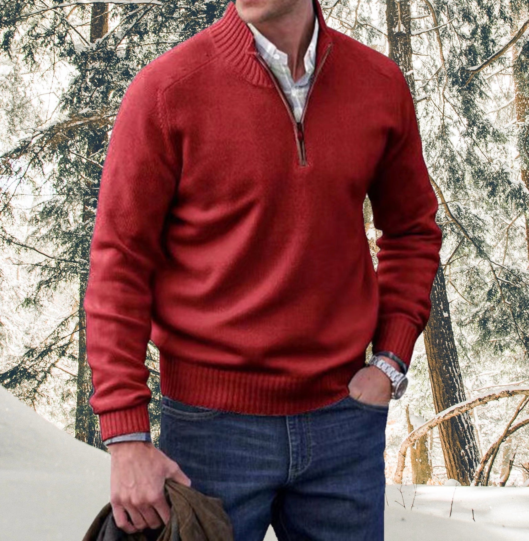 MARCUS | Stijlvolle Half Zip Pullover voor Heren – Luxe & Comfortabel
