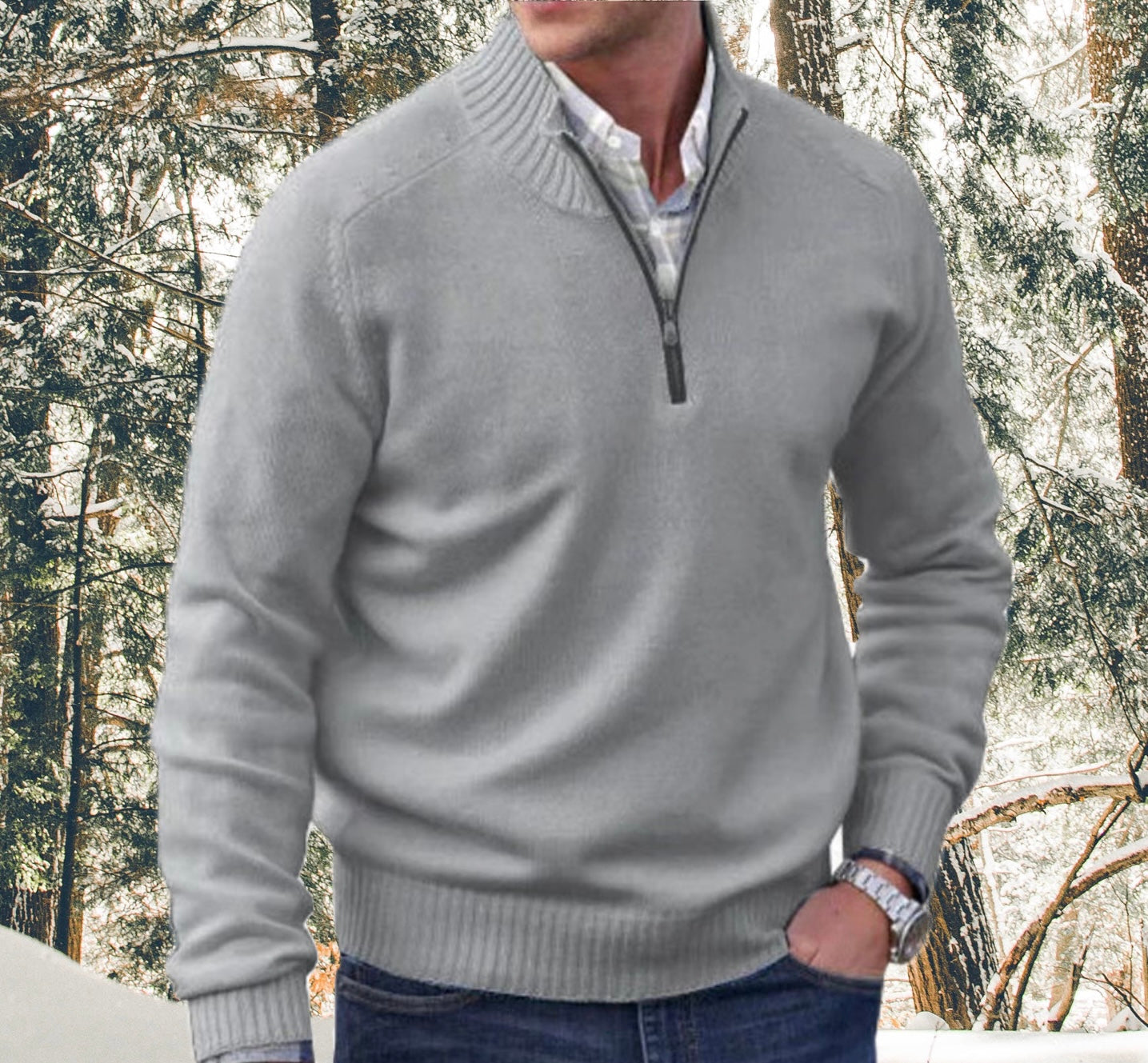 MARCUS | Stijlvolle Half Zip Pullover voor Heren – Luxe & Comfortabel
