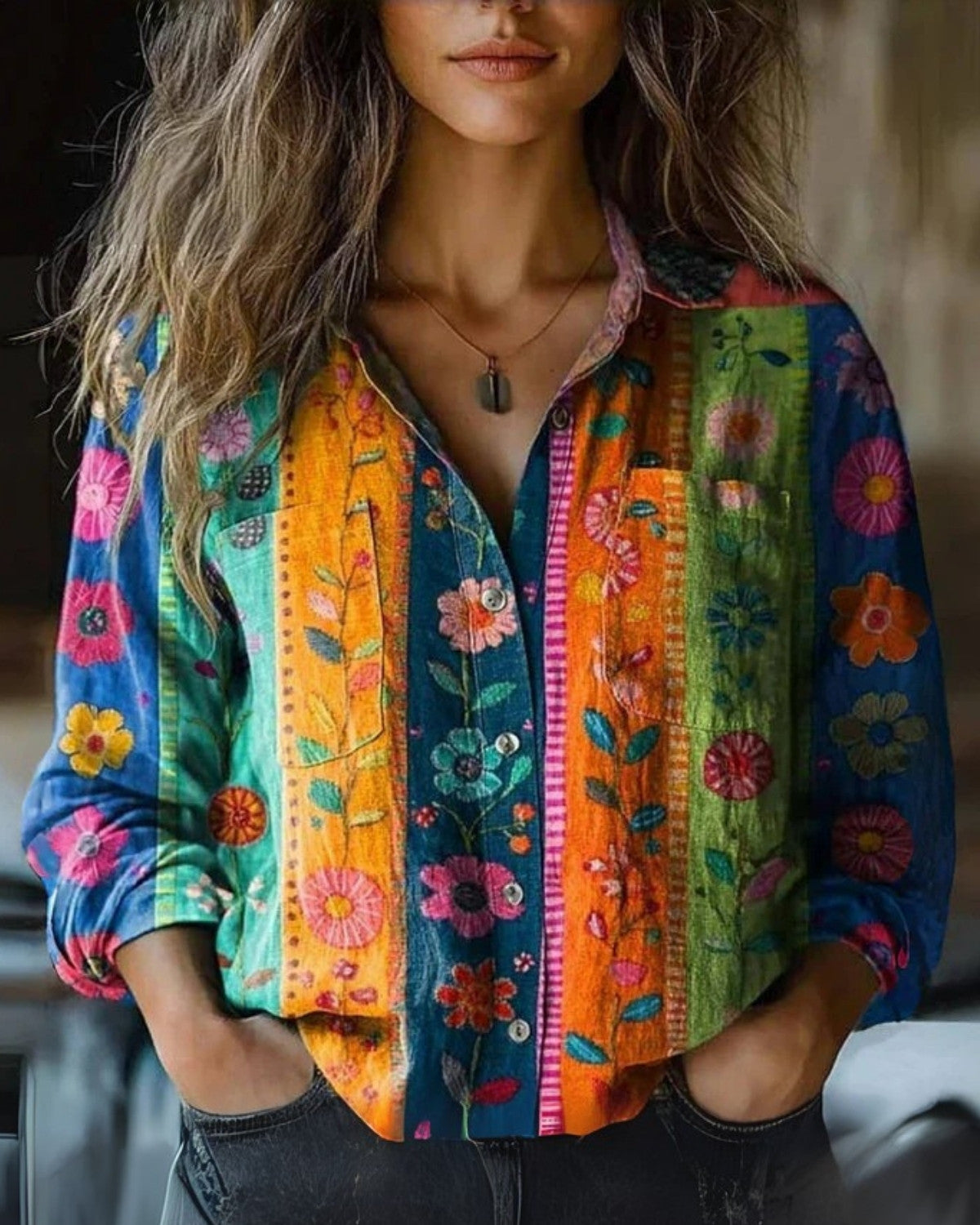 Dames Blouse | Losse pasvorm met vintage details