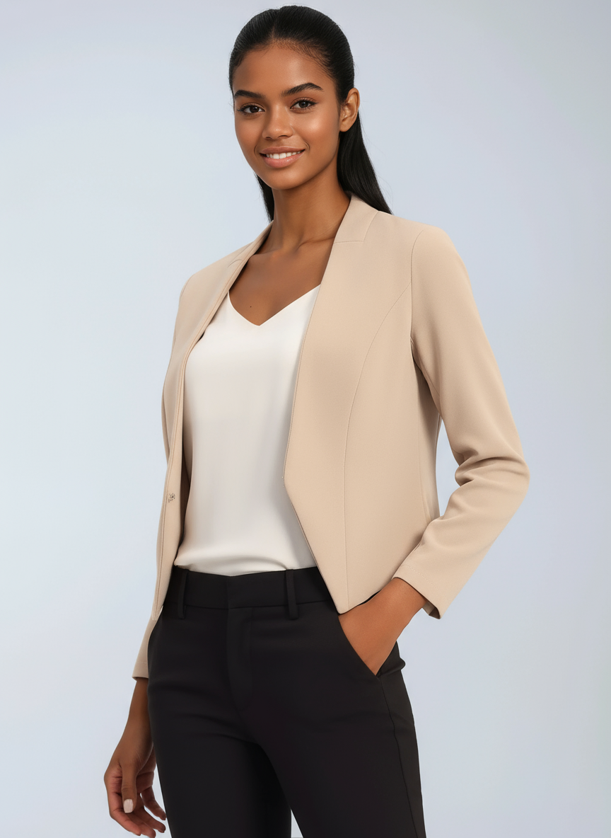 Dames Blazer | Cropped Colbert met Elegante Lijnen