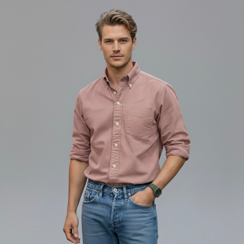 Heren Overhemd met Lange Mouwen en Tijdloze Stijl