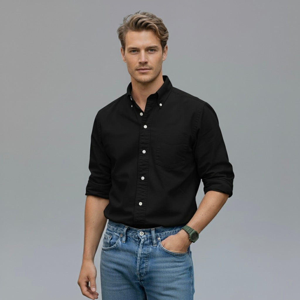 Heren Overhemd met Lange Mouwen en Tijdloze Stijl