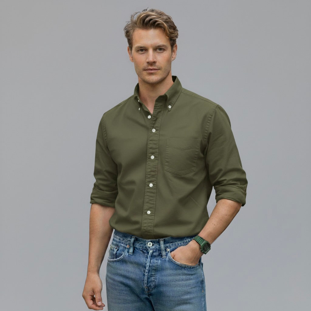 Heren Overhemd met Lange Mouwen en Tijdloze Stijl