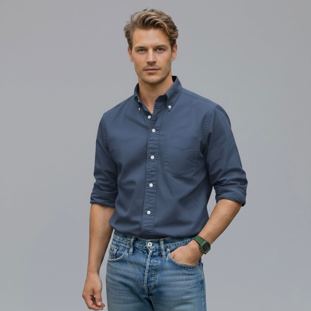 Heren Overhemd met Lange Mouwen en Tijdloze Stijl